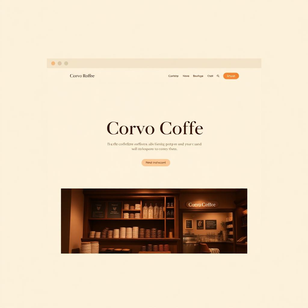 Corvo Coffee website example cover